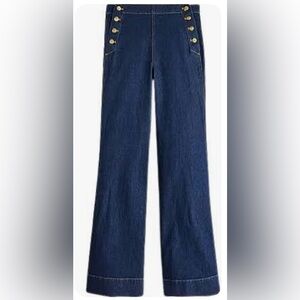 J. Crew Sailor style Blue Wide-Leg Jeans, 33, NWT